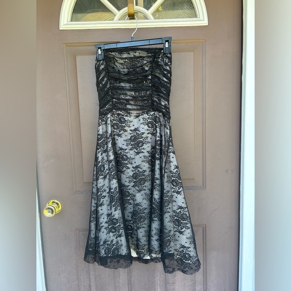 Moda International Dresses & Skirts - Moda International Black Strapless Lace Dress